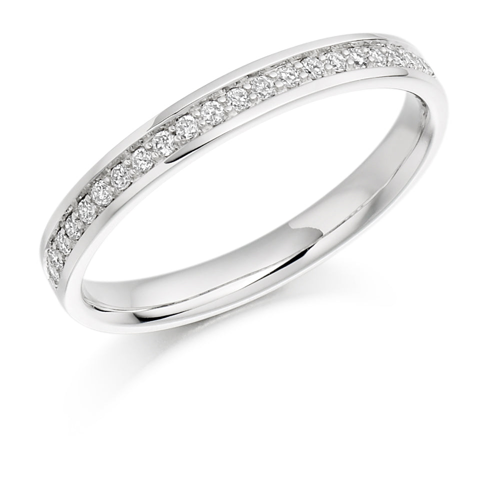 .19ct Pave Set Diamond Wedding Ring in white gold