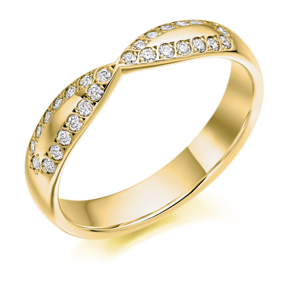 .24ct Notched Wedding Ring in yellow gold