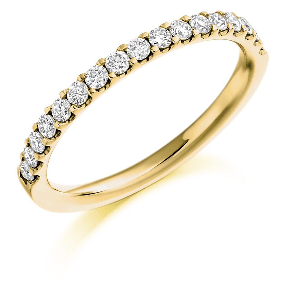 .33 Carat Scallop Set Diamond Wedding Ring in yellow gold