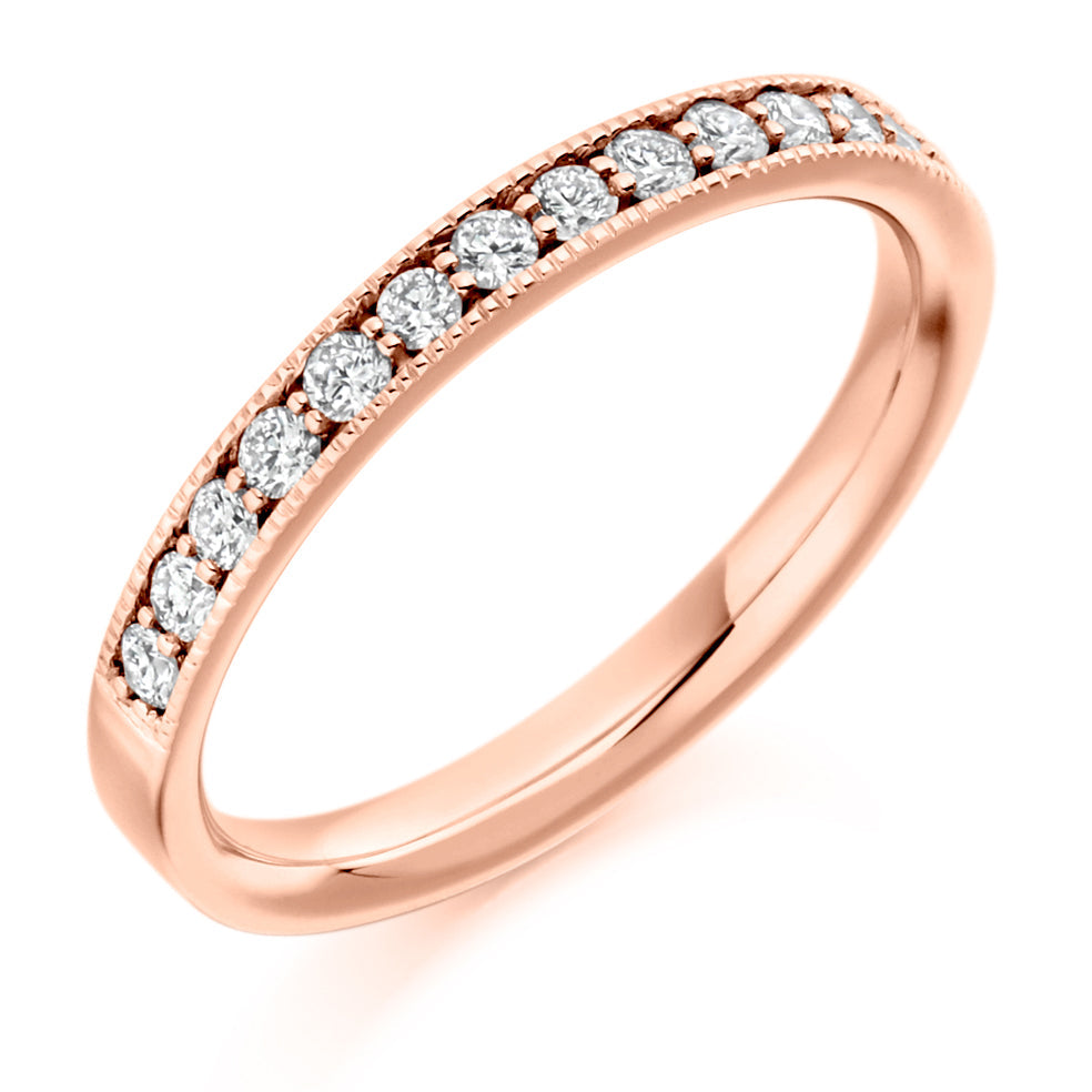 .35ct Pavé Set Diamond Wedding Ring in rose gold