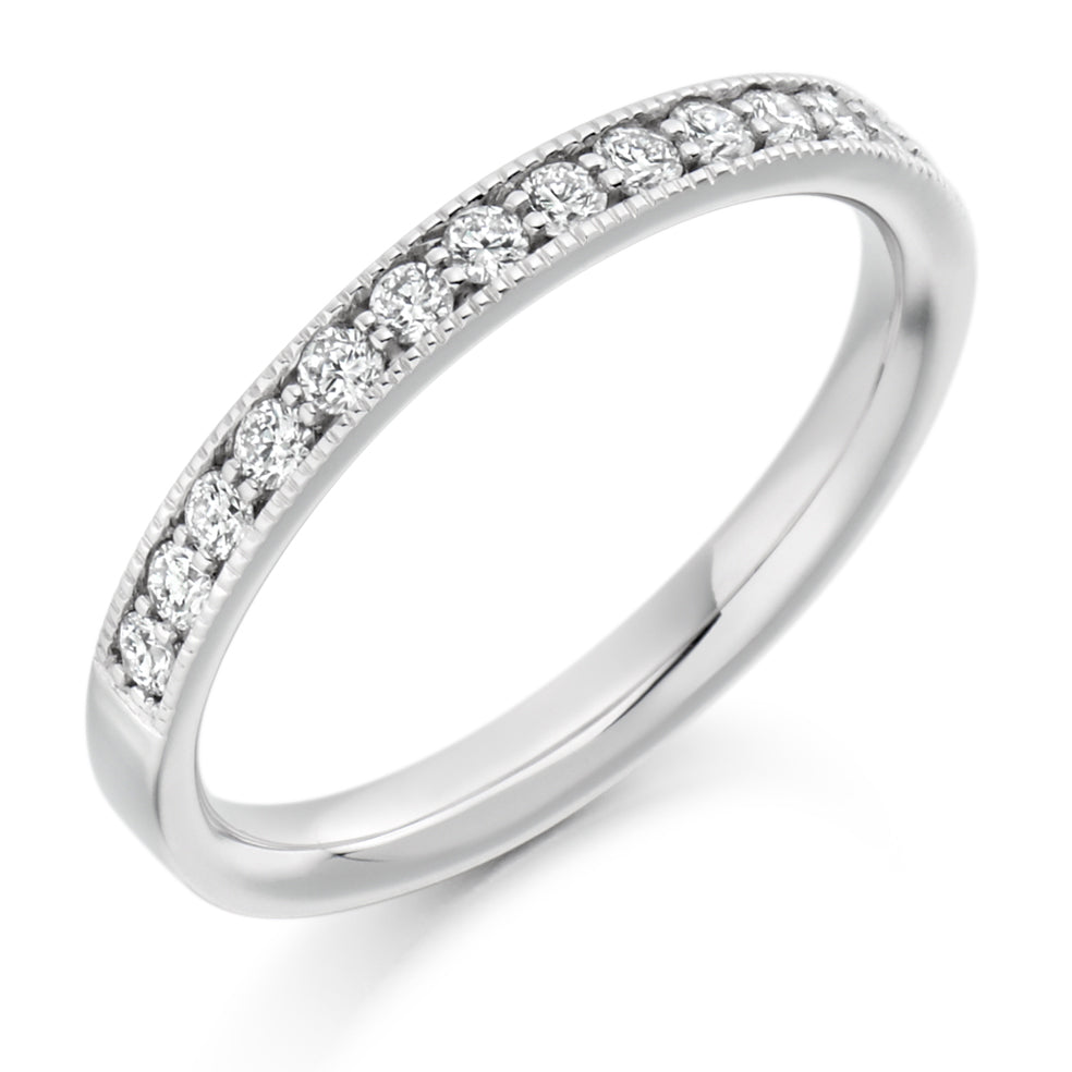 .35ct Pavé Set Diamond Wedding Ring in white gold
