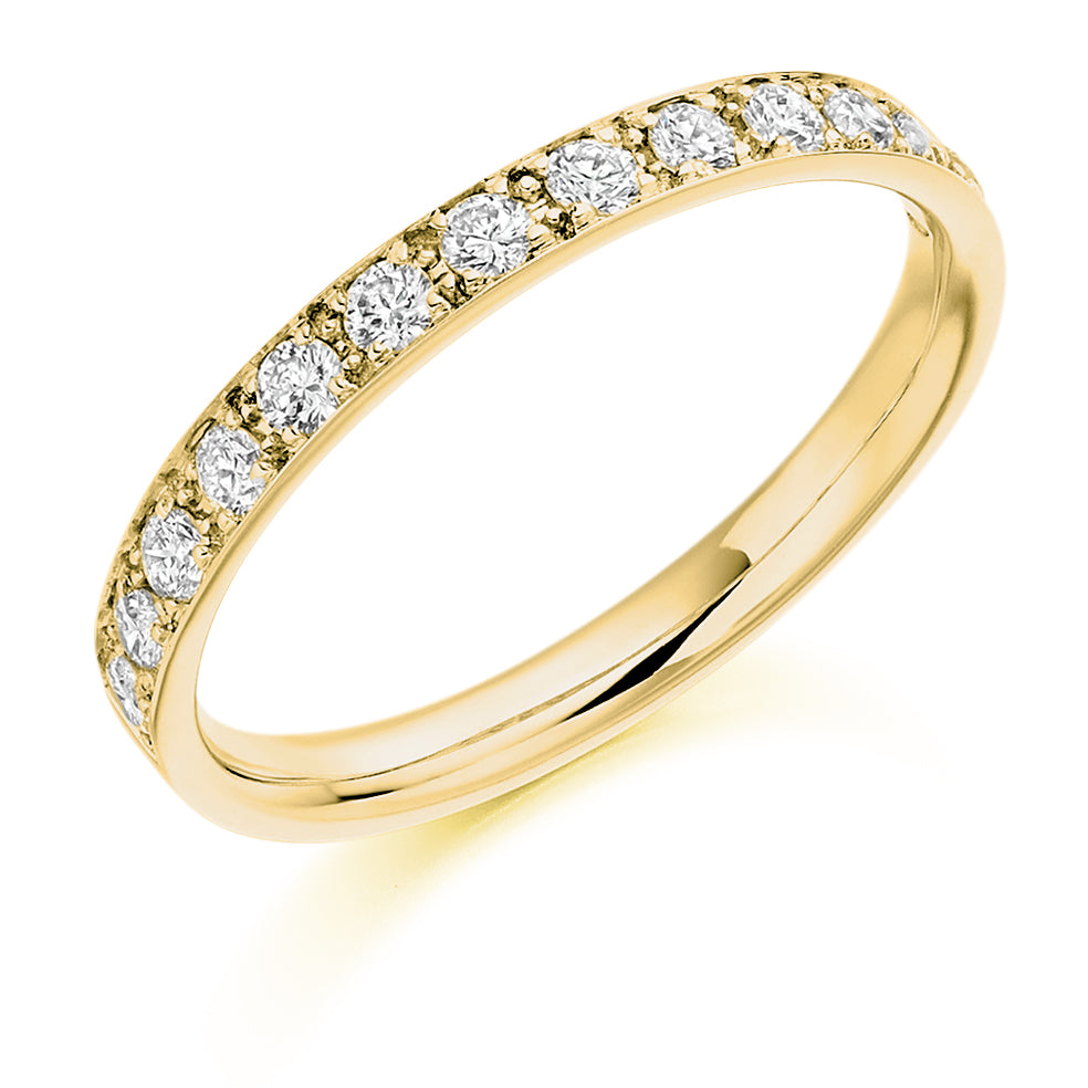 .42ct Pave Set Diamond Ladies Wedding Ring in yellow gold