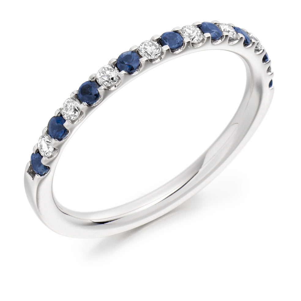Diamond and Sapphire Eternity .43ct Ring in white gold