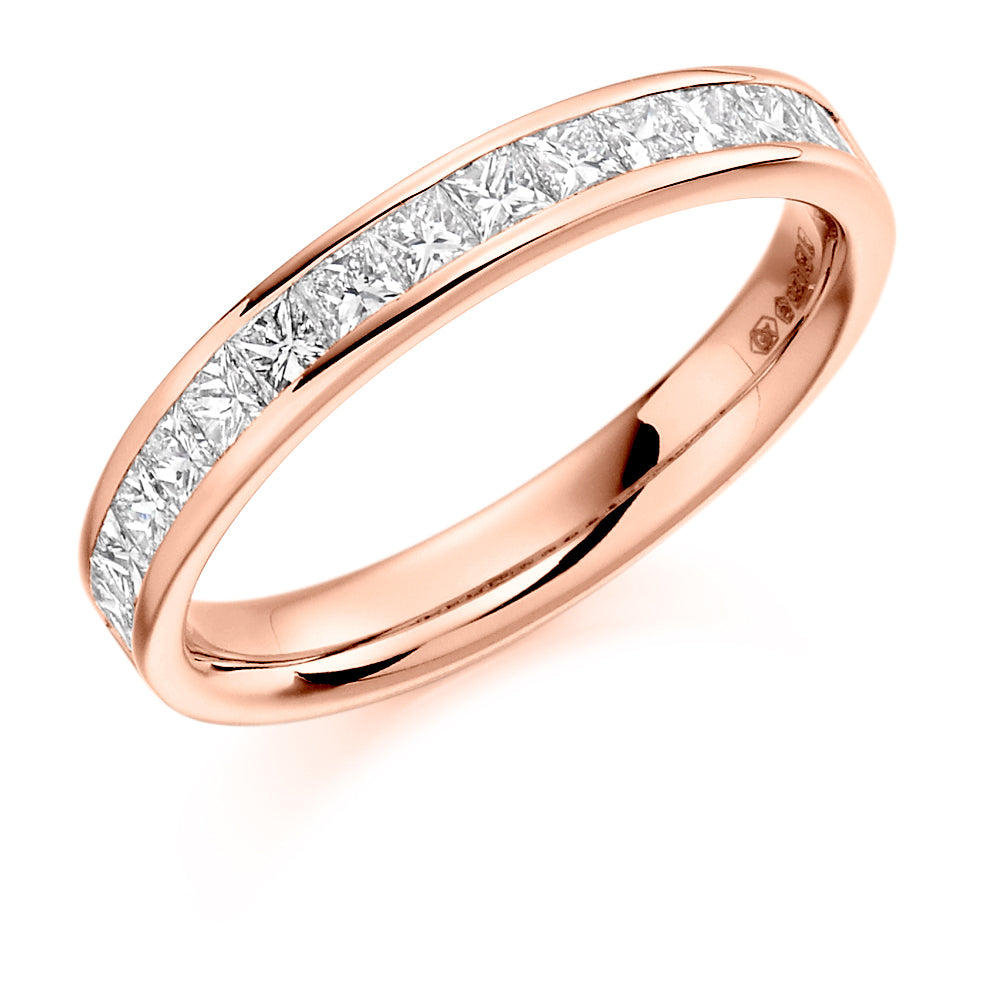 .75ct Princess Shape Ladies Wedding Ring in rose gold