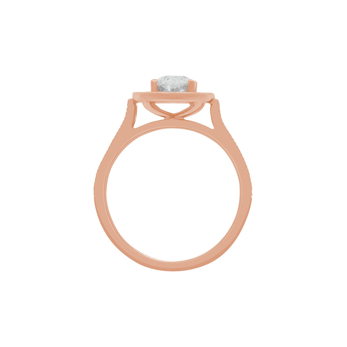 Antique Oval Engagement Ring in rose gold in an upright position