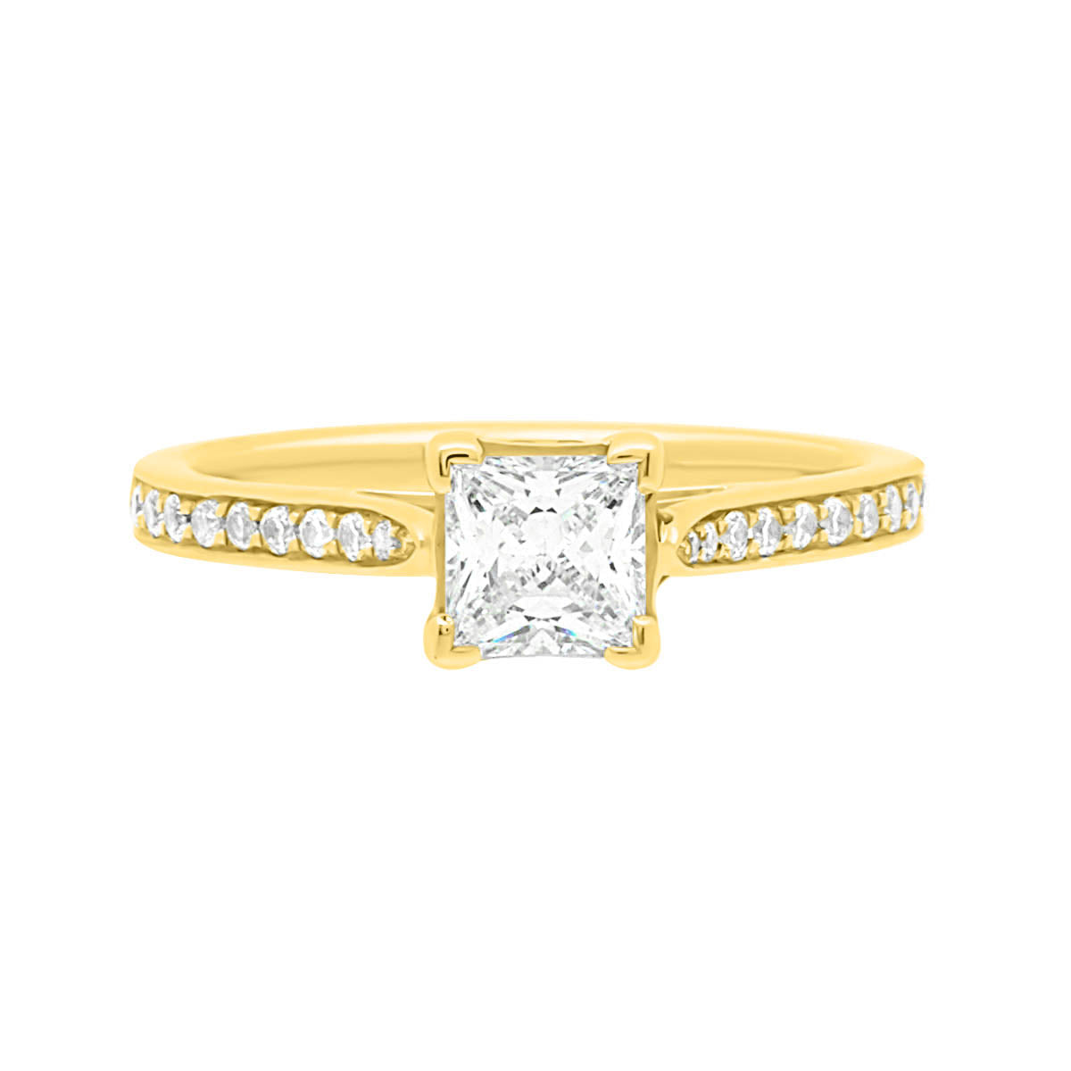 Chevron Claw Engagement Ring made of yellow gold
