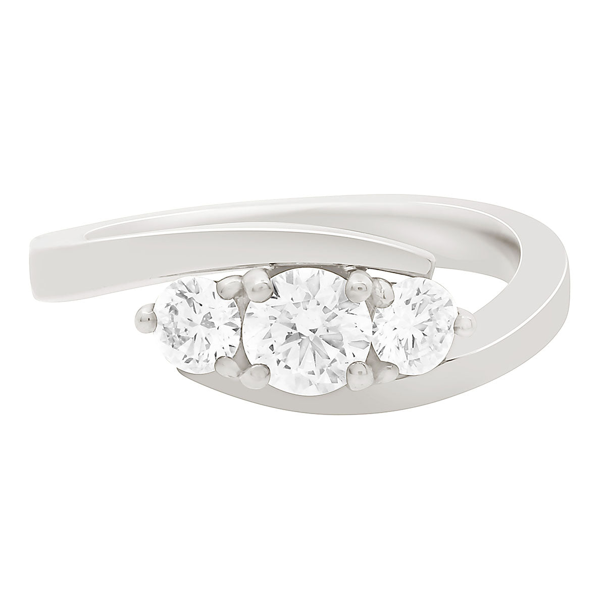 Round Cut Diamond Engagement Ring with Platinum Contemporary Style Shank - ‘Carla’