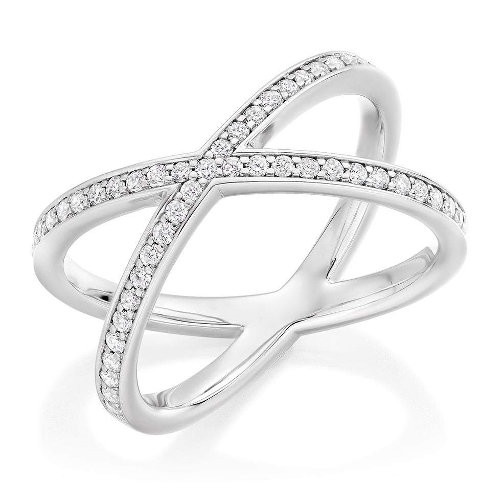 Criss-Cross Eternity Ring in White Gold