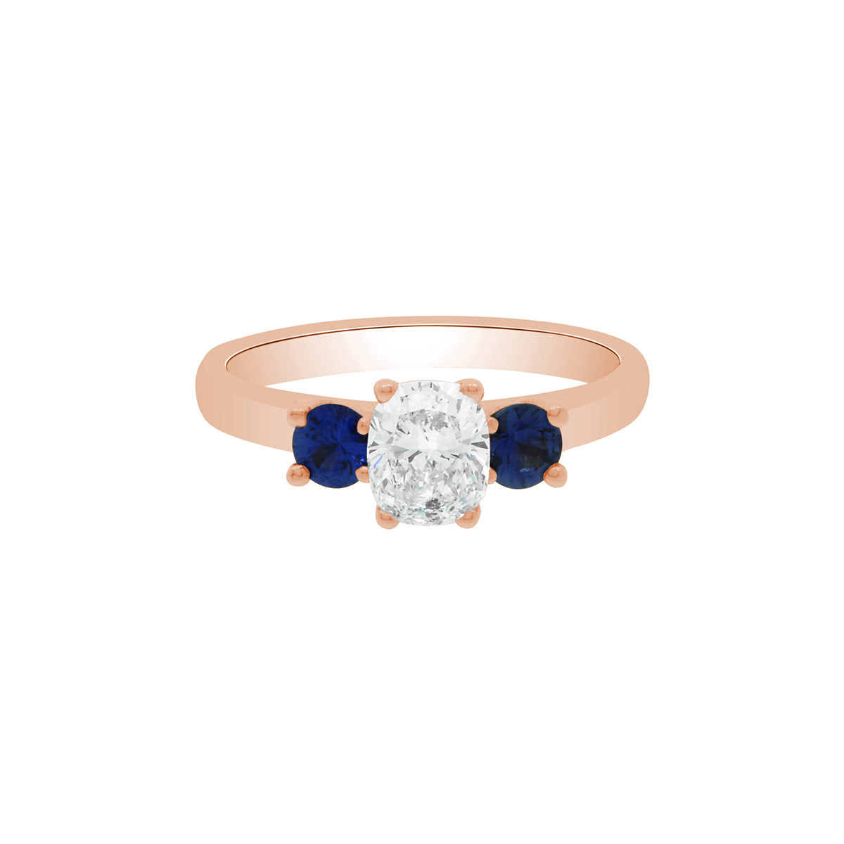 Diamond Sapphire Trilogy set in rose gold