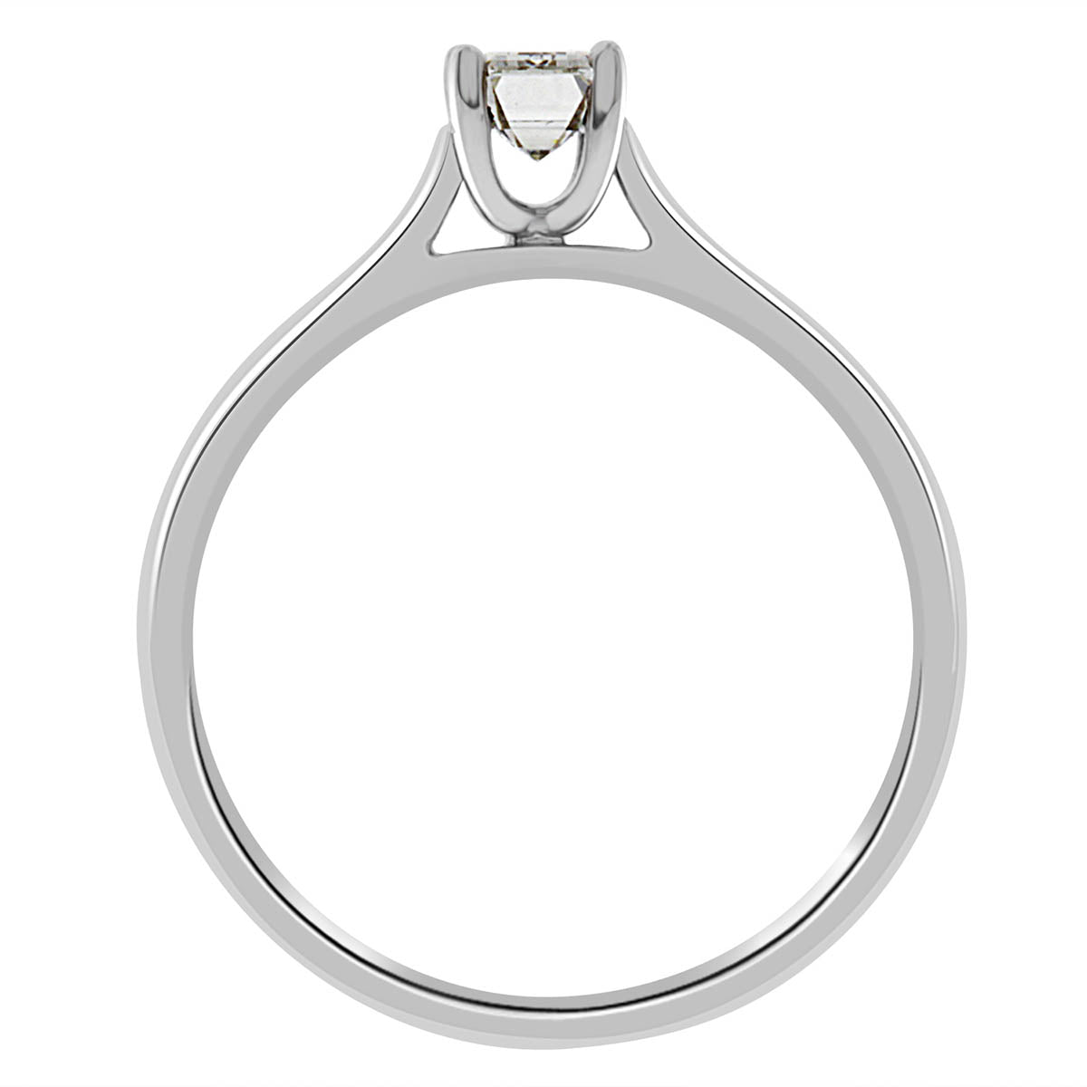 Emerald Cut Diamond Solitaire Engagement Ring with Platinum Set Band - ‘Jane’