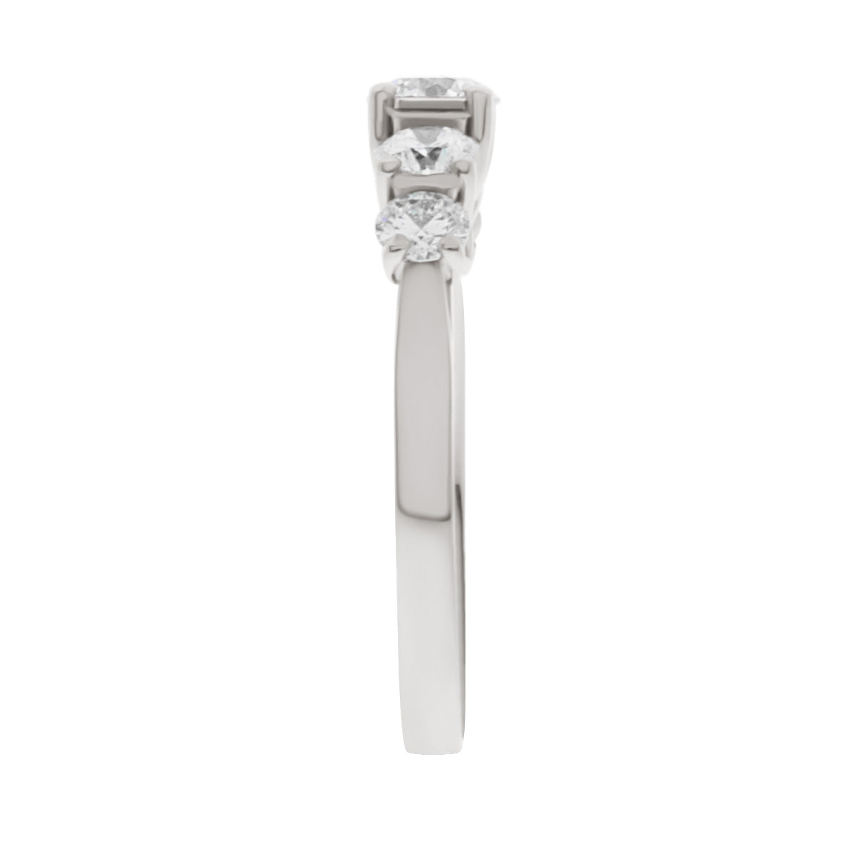Five Stone Round Cut Diamond Engagement Ring with Platinum Set Band - 'Nina’