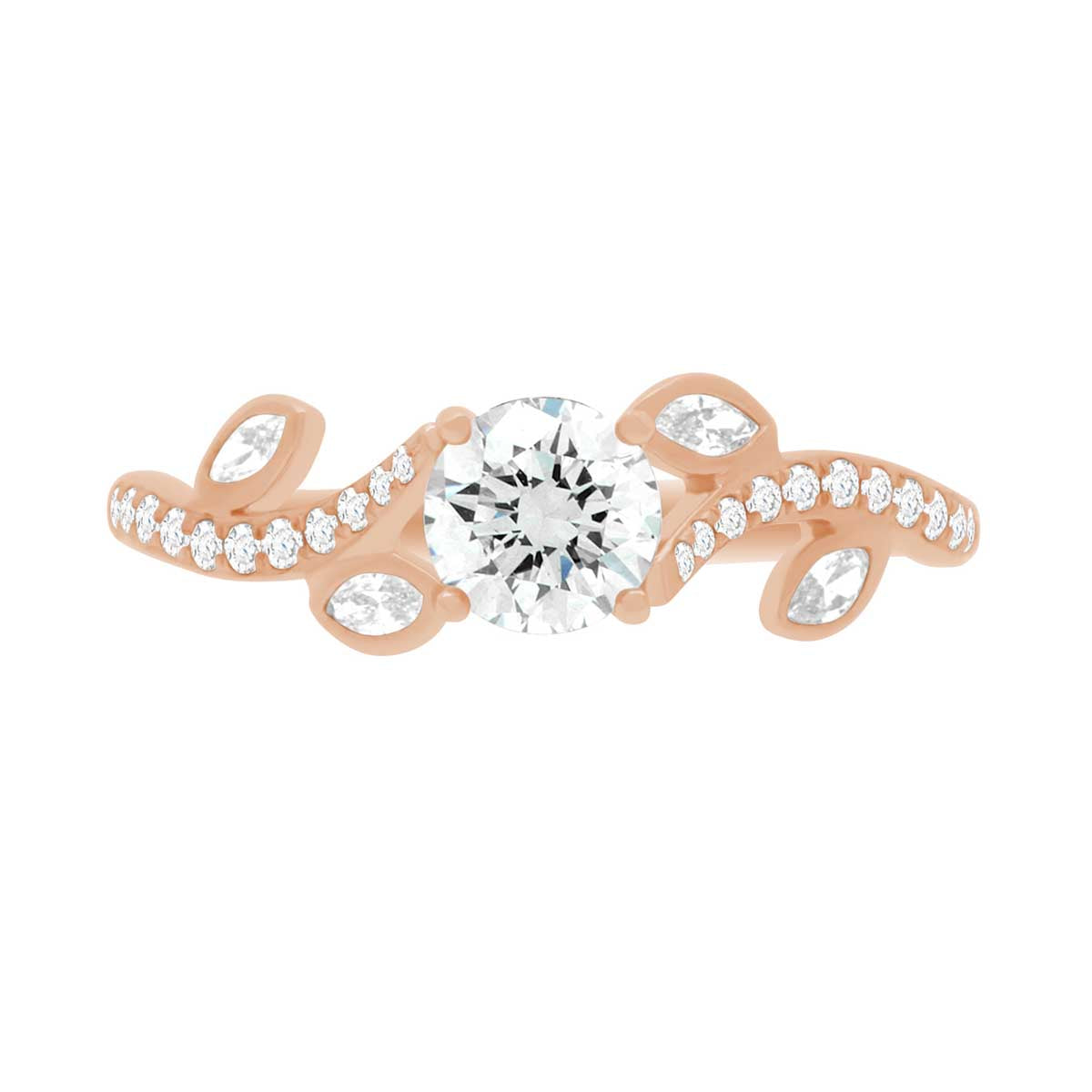 Floral Engagement Ring made from Red gold