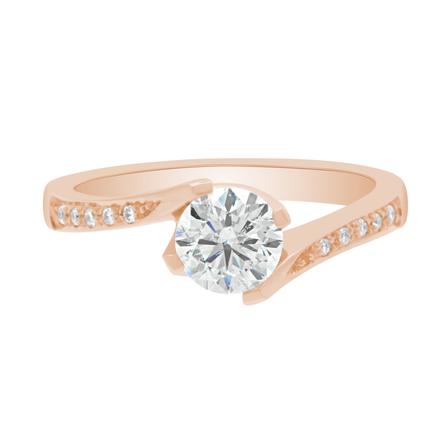 Four Claw Twist Ring in rose gold