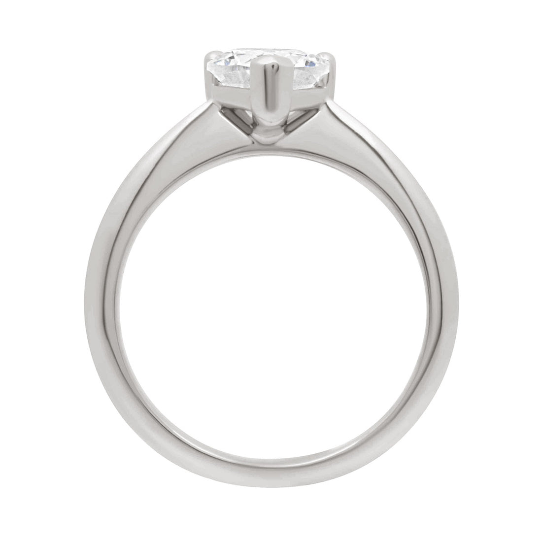 Heart Shape Diamond Ring IN WHITE GOLD in upright position
