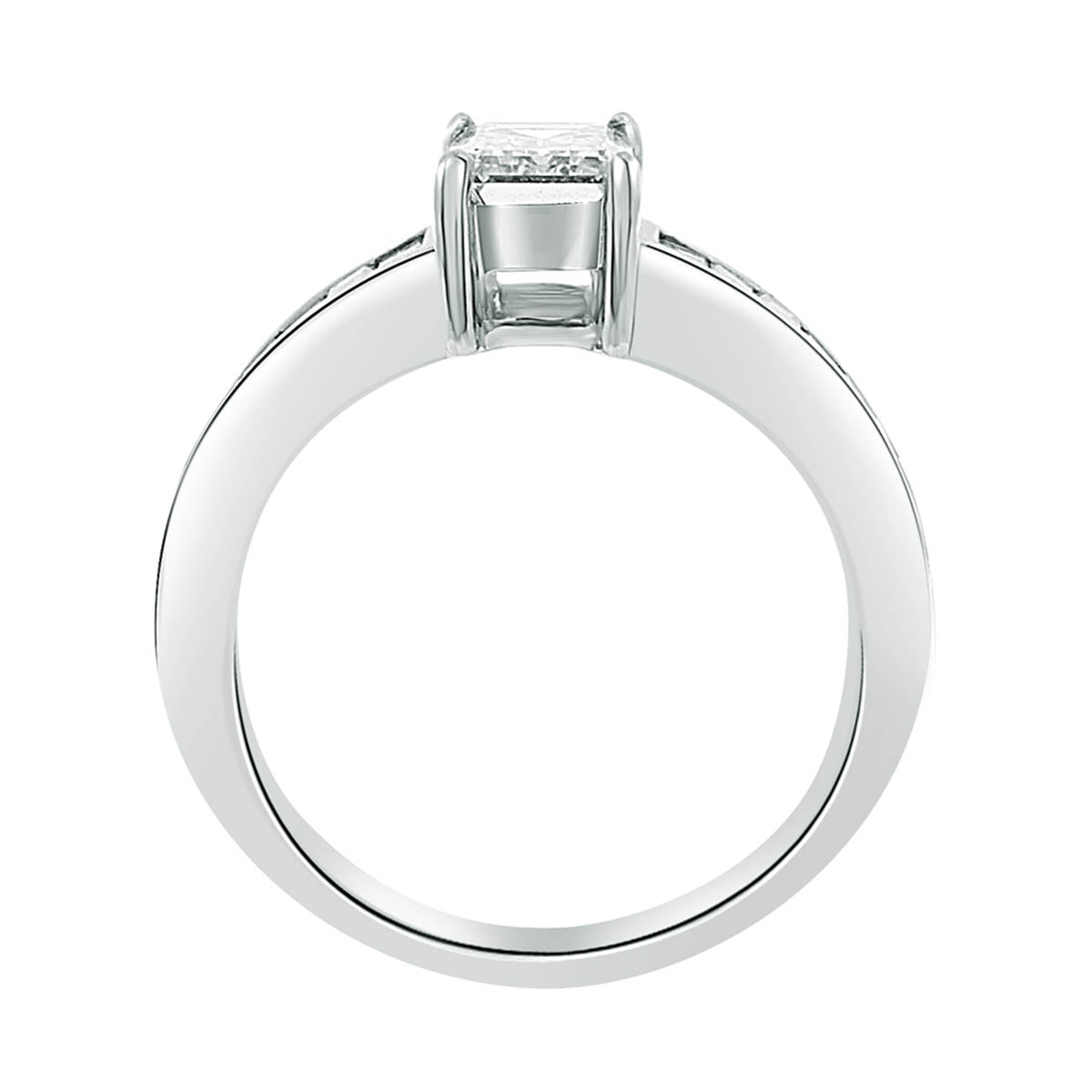 Emerald Cut Diamond Engagement Ring with Platinum Set Band - 'Maria'