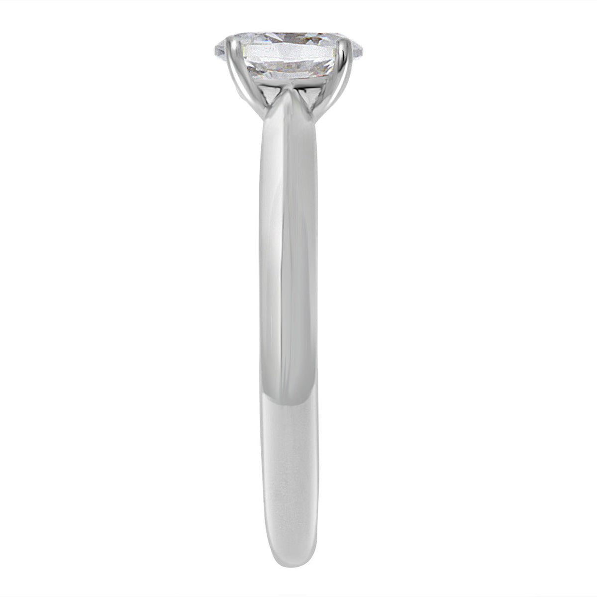 Oval Cut Diamond Engagement Ring with Platinum Knife Edge Band - 'Tara'