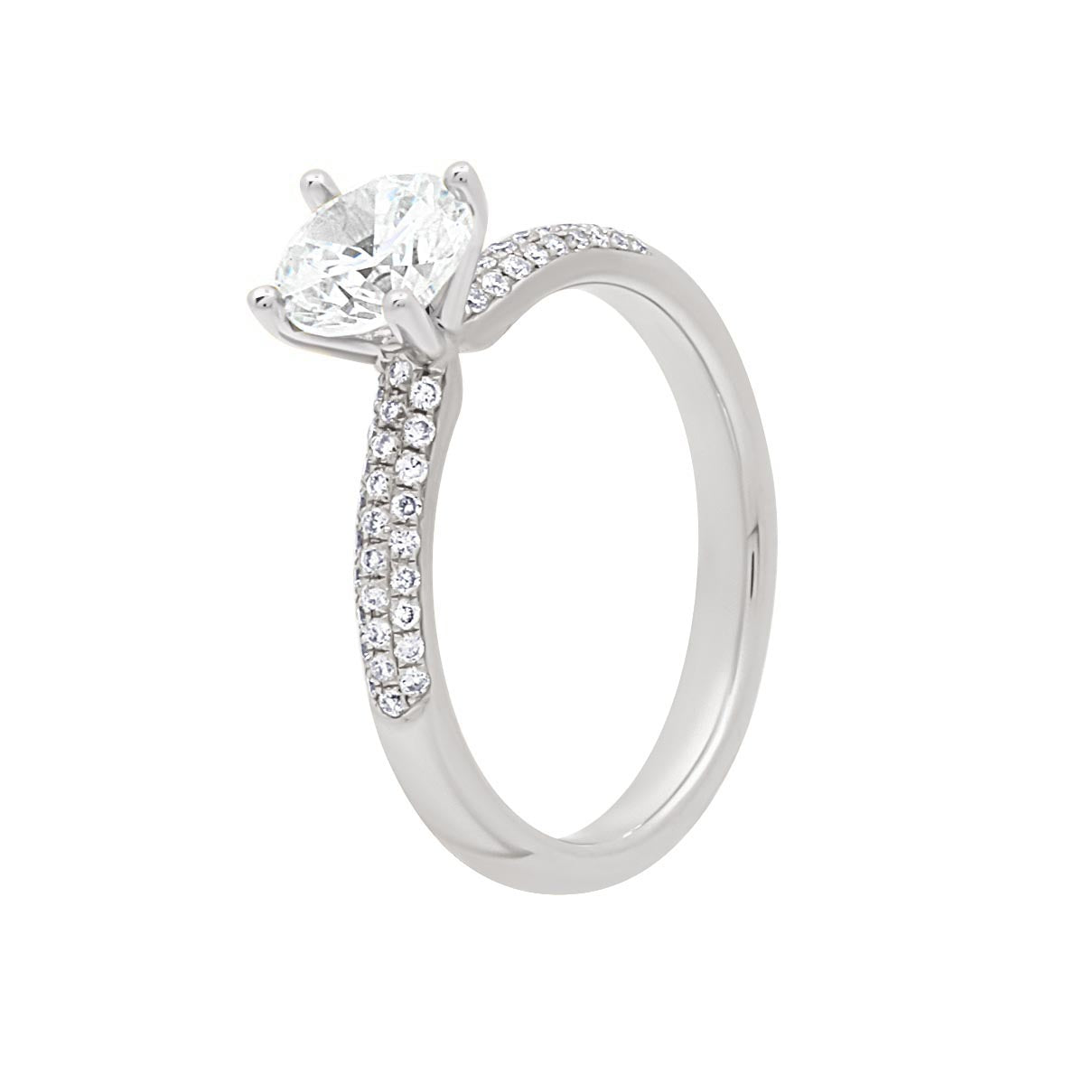 Cushion Cut Diamond Engagement Ring with Platinum Micro Pavee Band - 'Amelia’