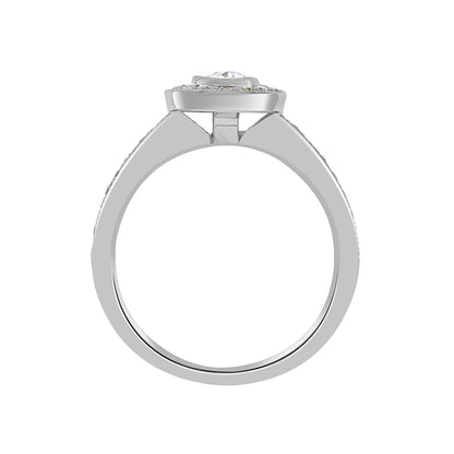Milgrain Detail Engagement Ring pictured vertically with white background