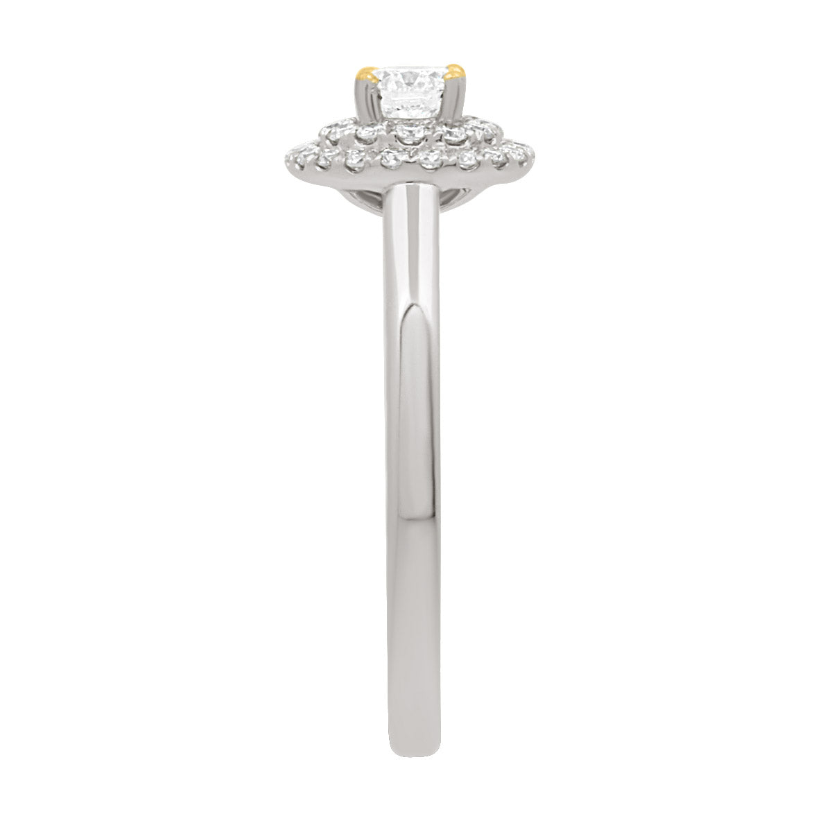 Double Halo Round Cut Diamond Engagement Ring with Platinum Set Band - 'Jessica'