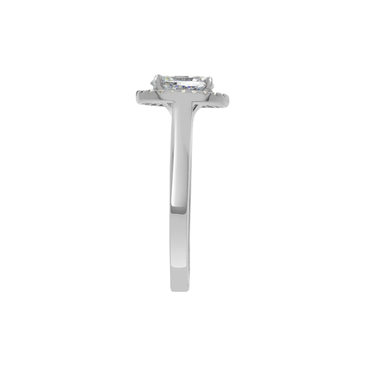 Oval Cut Halo Diamond Vintage Engagement Ring with Platinum Band - 'Lynn'