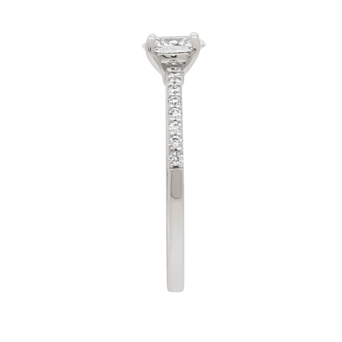 Oval Cut Diamond Engagement Ring with Platinum Scallop Set Band - 'Gail'