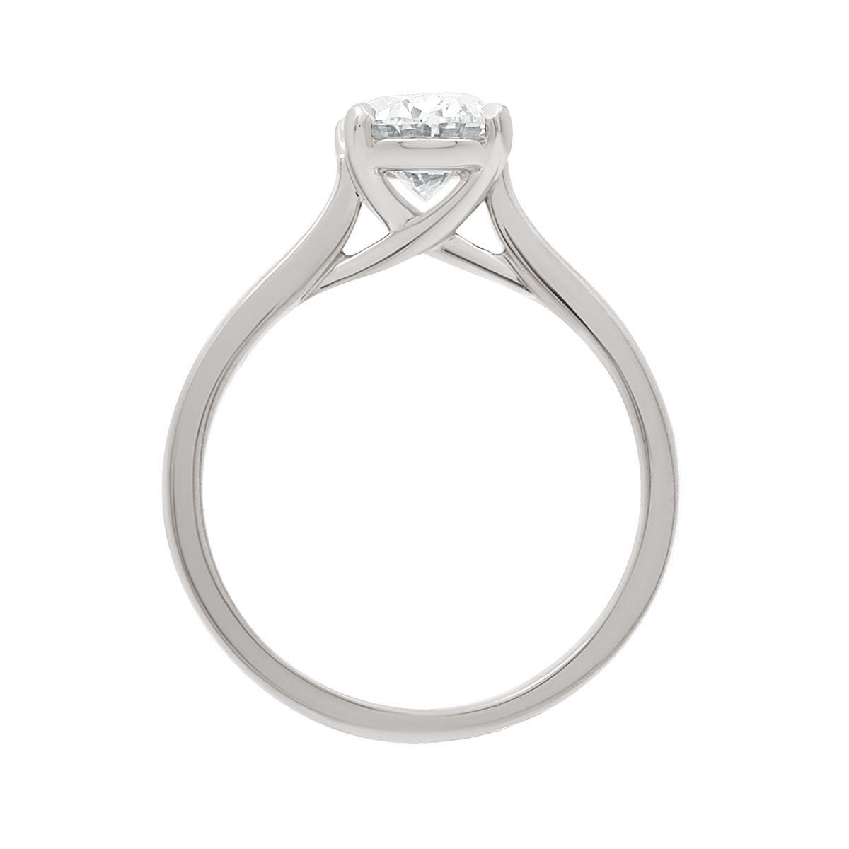 Round Cut Diamond Solitaire Engagement Ring with Platinum Band - 'Orla'
