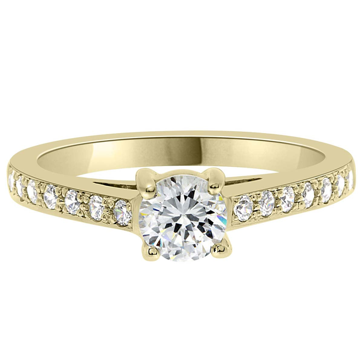 Princess Cut Bezel Ring set in yellow gold