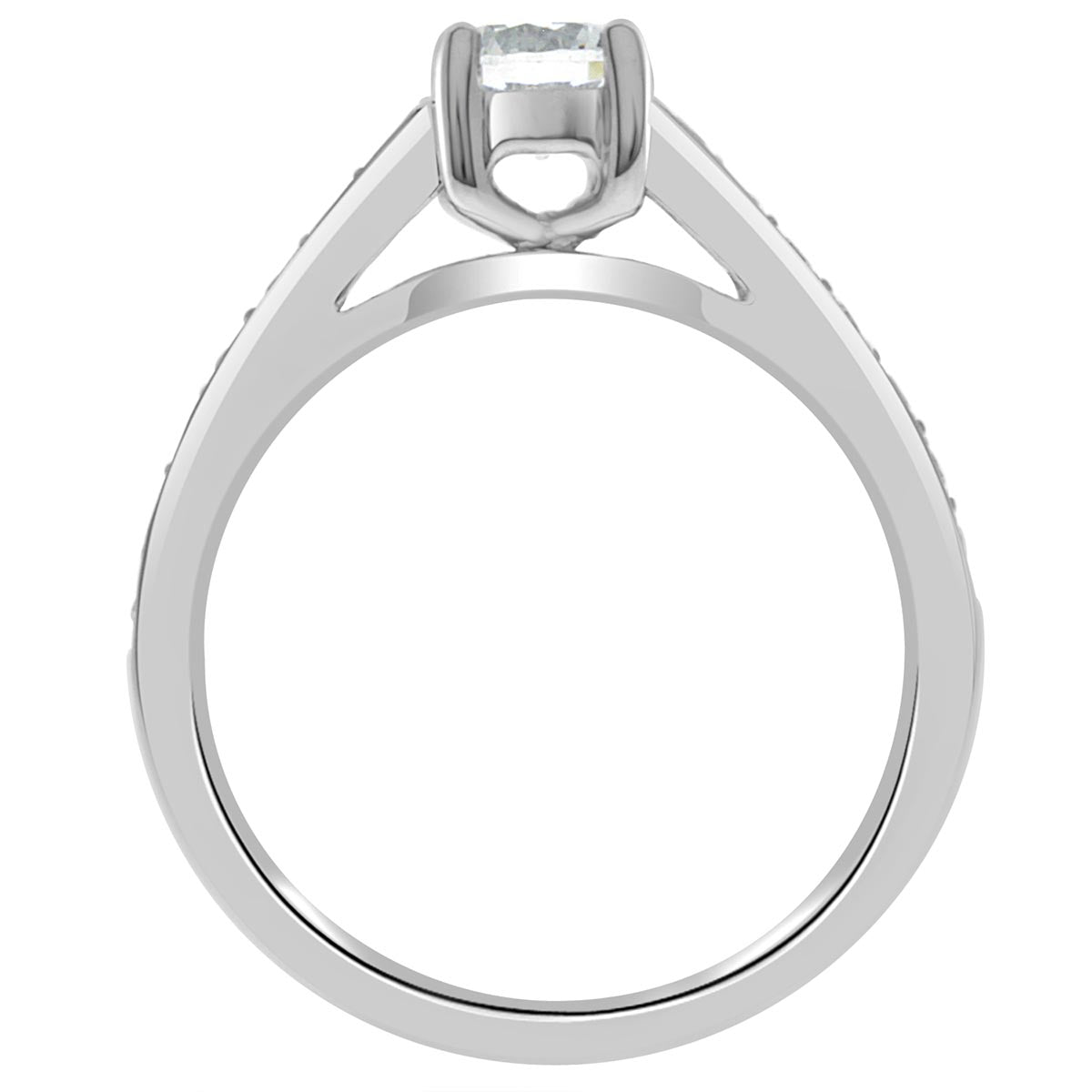 Pavé Diamond Ring manufactured in white gold standing upright