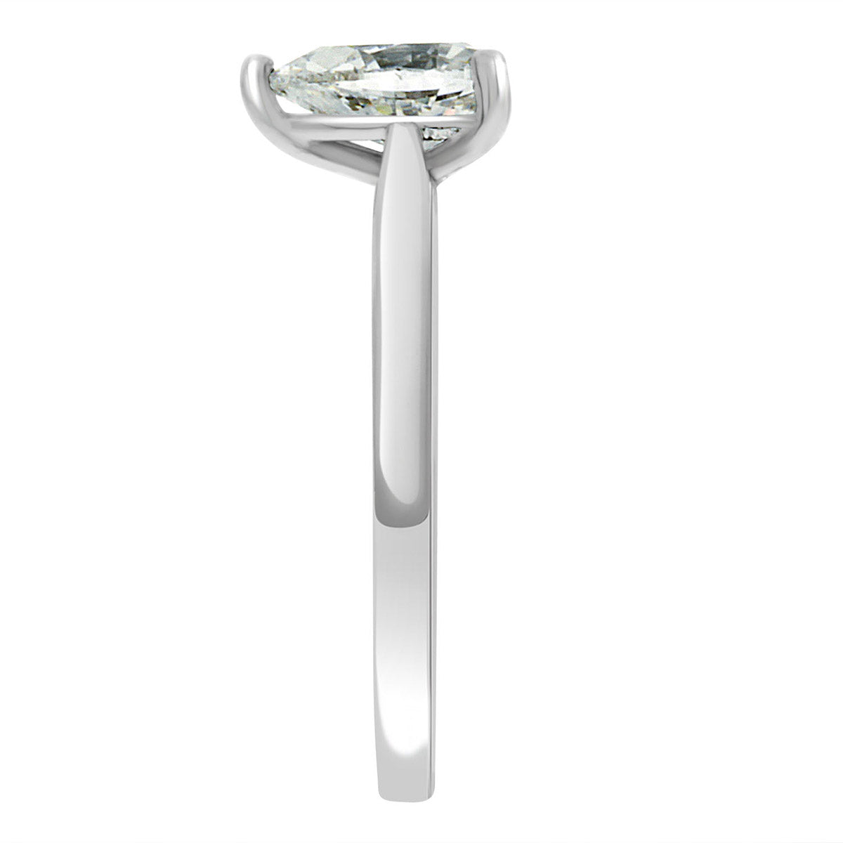 Pear Cut Diamond Solitaire with Platinum Set Band - 'Ella’