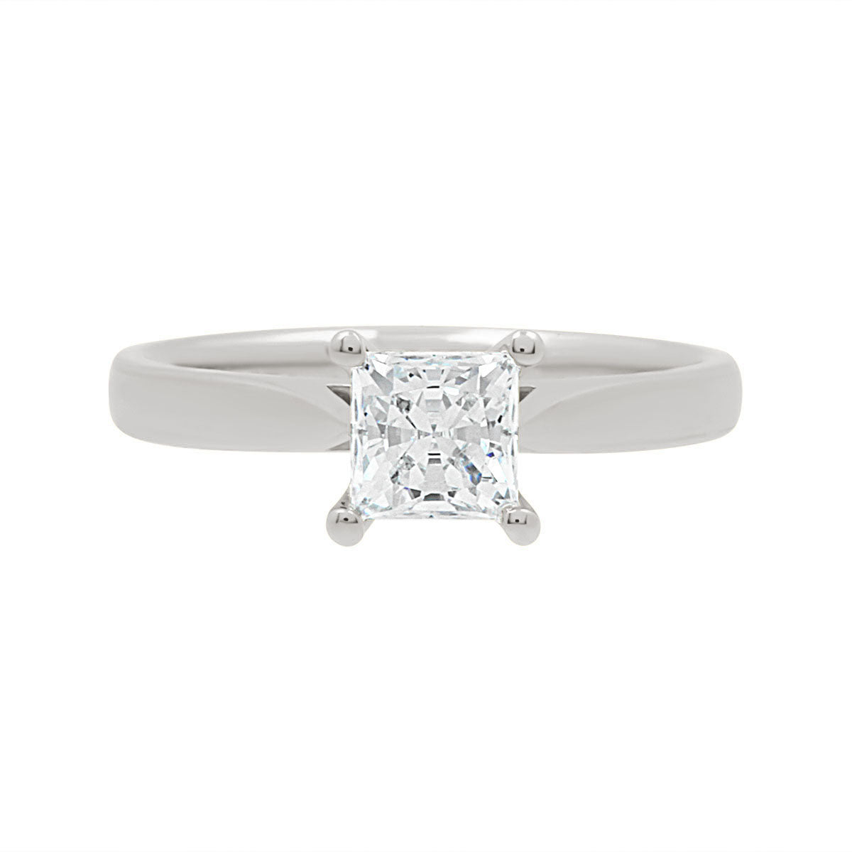 Princess Cut Diamond Engagement Ring with Platinum Set Band - 'Samantha'