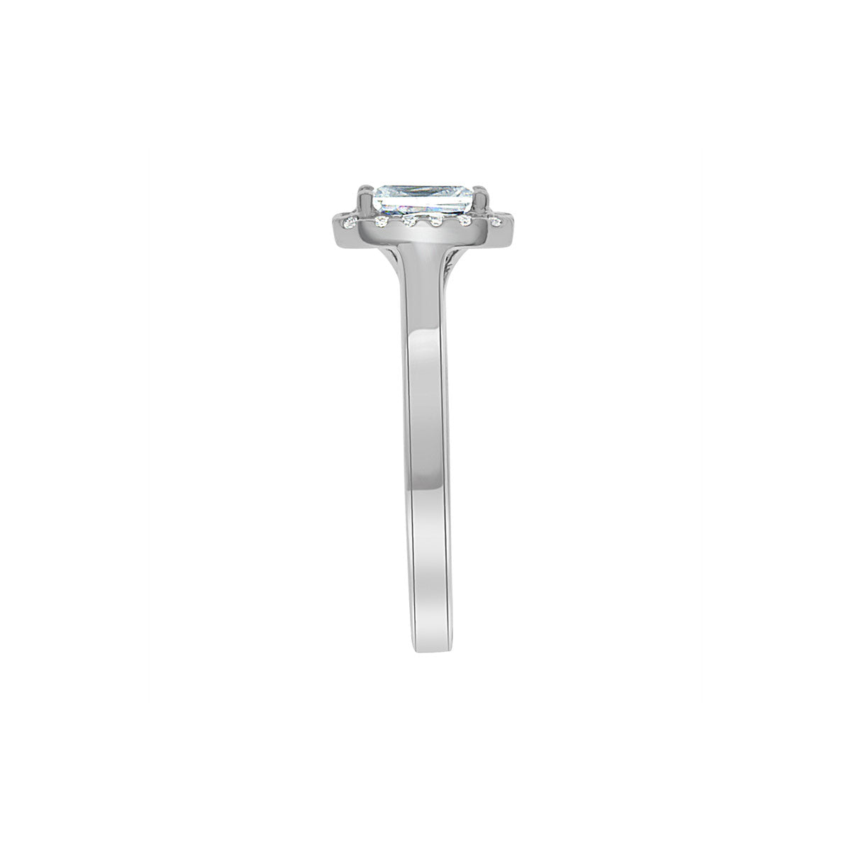 Radiant Cut Halo Diamond Engagement Ring with Platinum Set Band - 'Jacqueline'