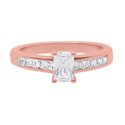 Radiant Cut Engagement Ring in rose gold