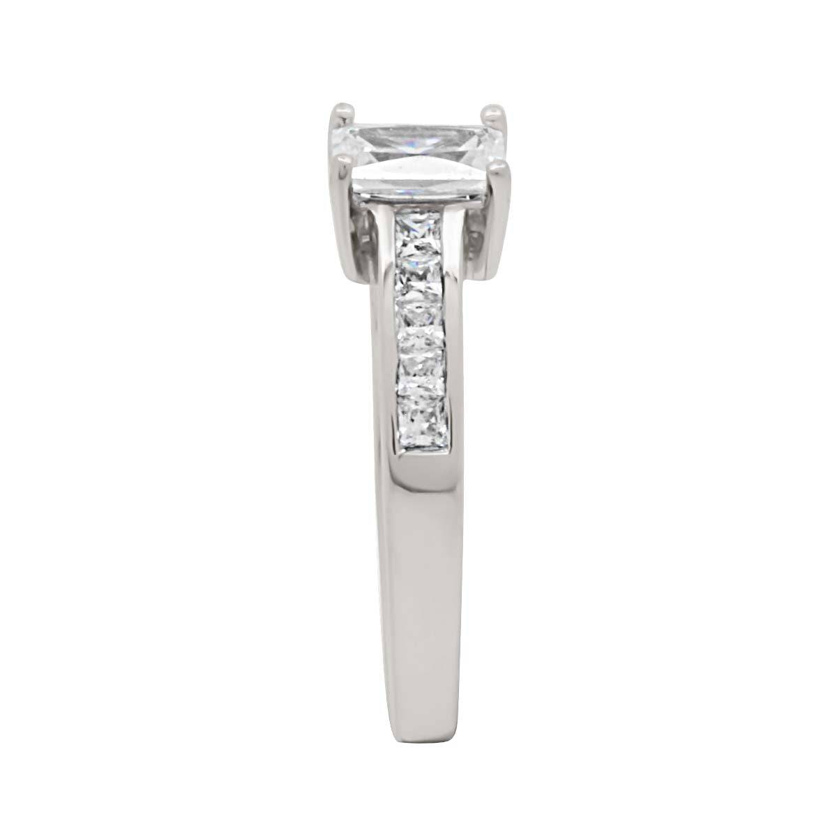 Radiant Cut Diamond Engagement Ring with Platinum Set Split Band - 'Ferda'