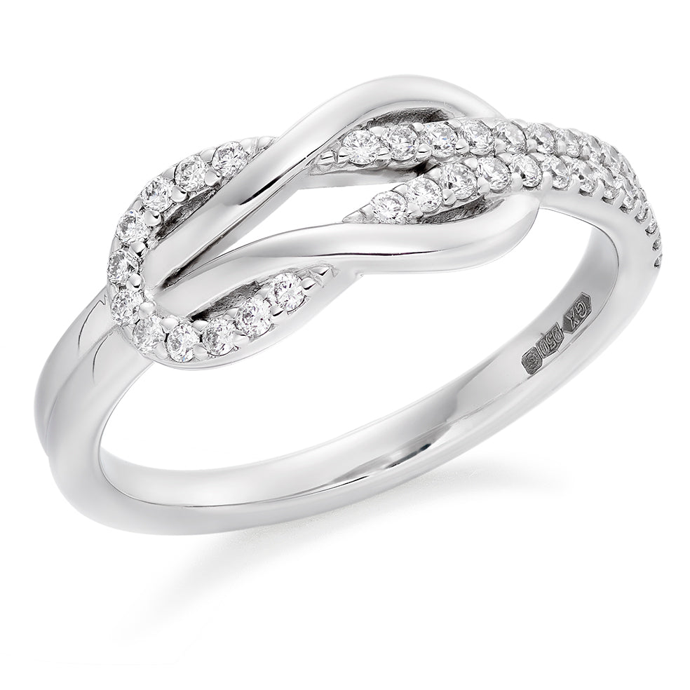 Reef Knot Ring in white gold