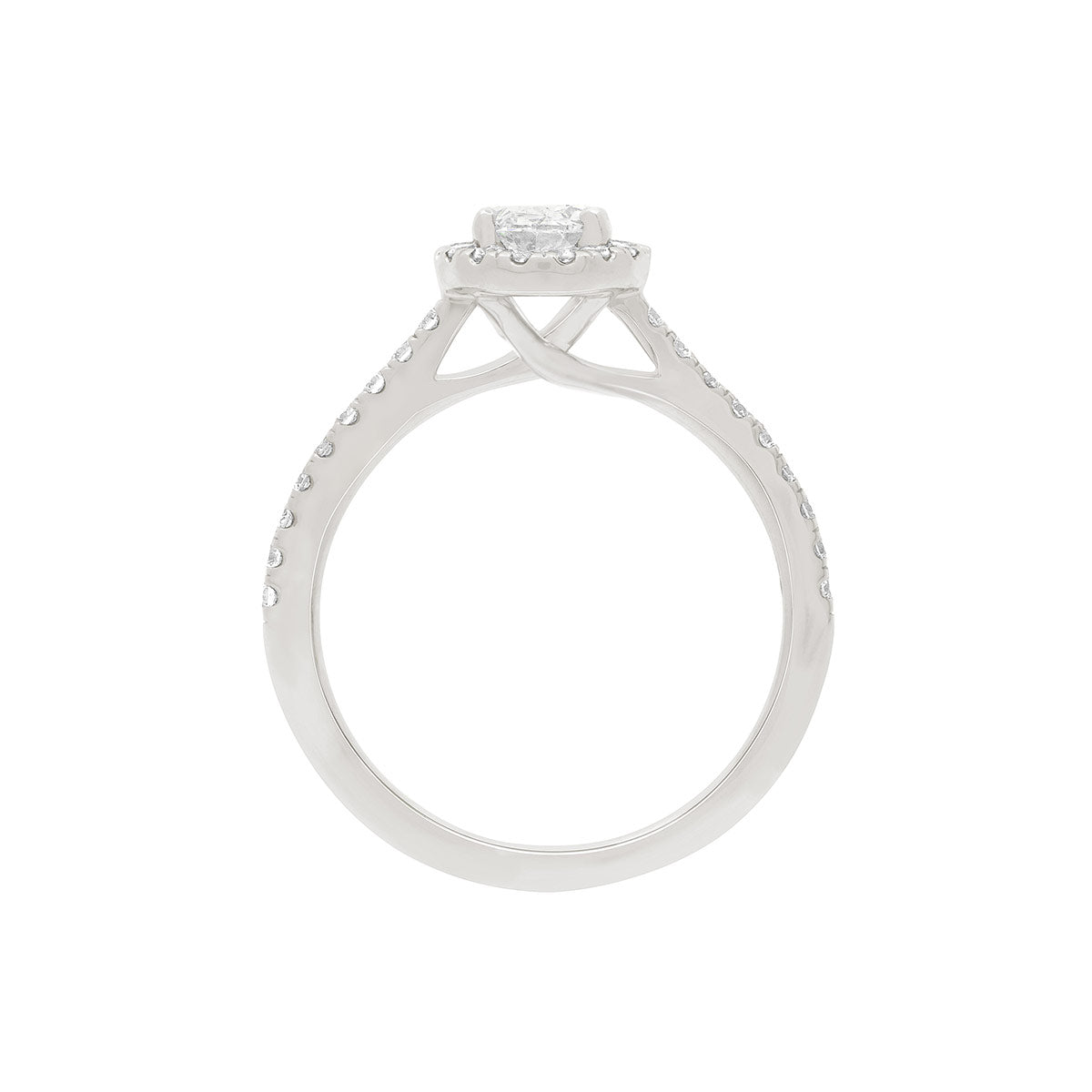 Round Cut Halo Diamond Engagement Ring with Platinum Set Band - 'Harriot Round'