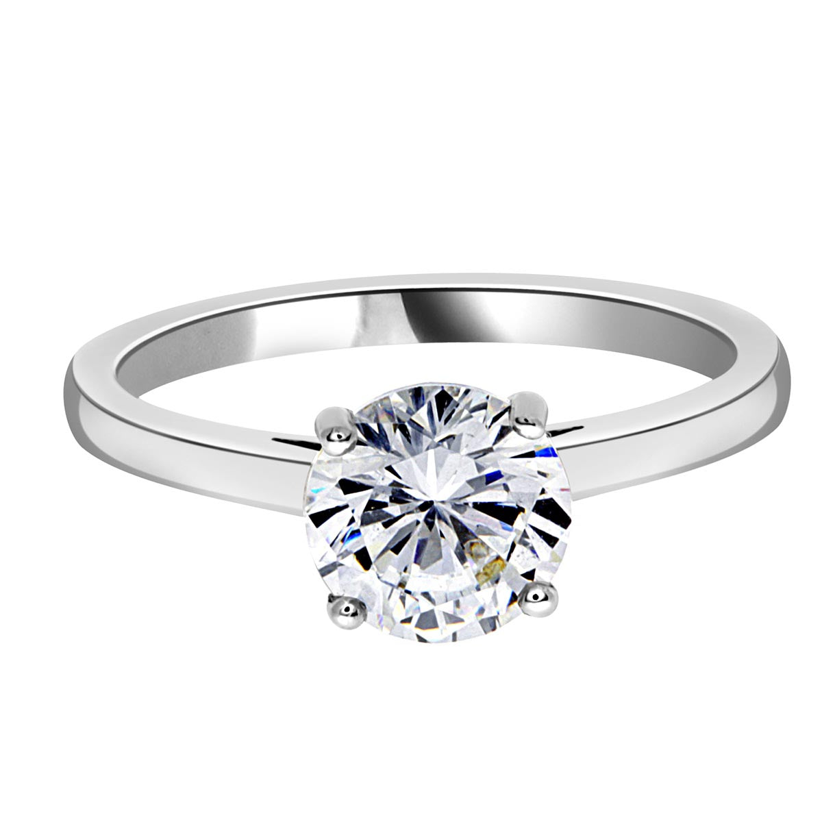 Round Cut Diamond Solitaire Engagement Ring with Platinum Band - 'Zoe'
