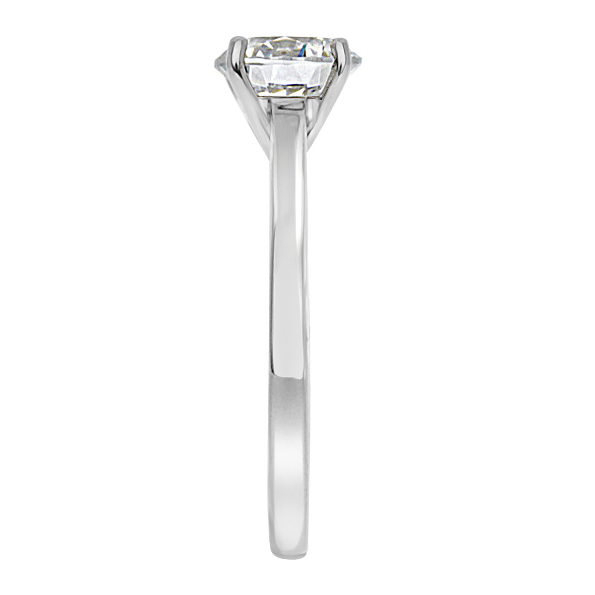 Round Cut Diamond Solitaire Engagement Ring with Platinum Band - 'Zoe'