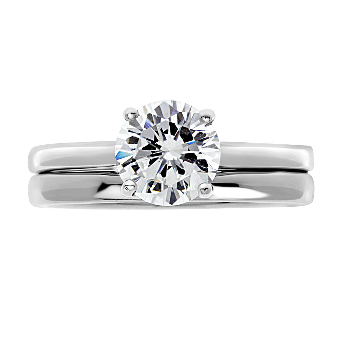 Round Cut Diamond Solitaire Engagement Ring with Platinum Band - 'Zoe'