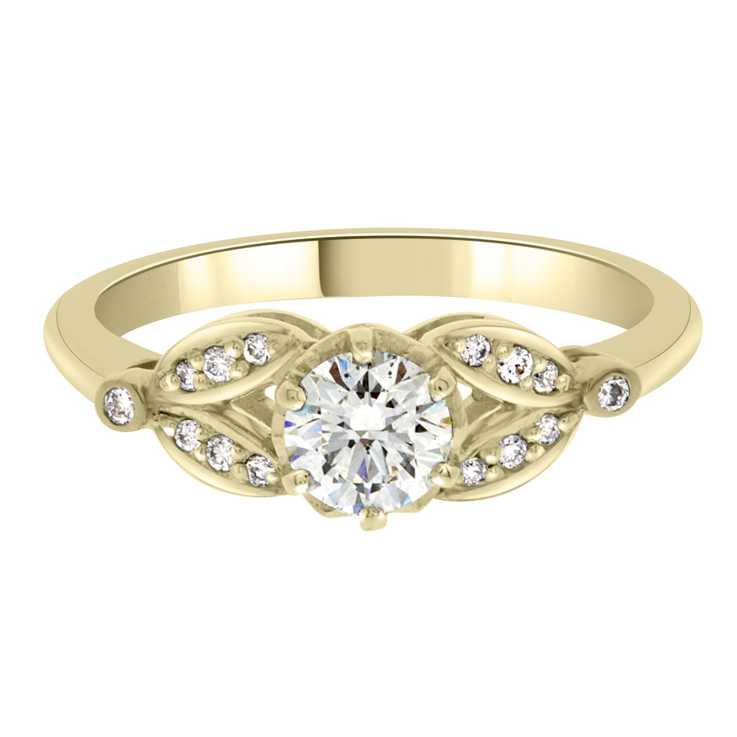 Solitaire with Side Stones IN YELLOW GOLD