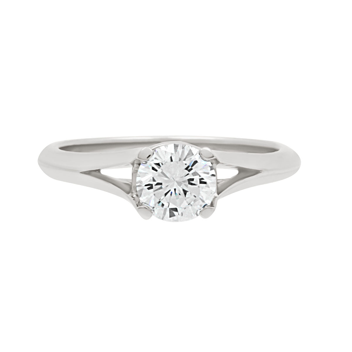 Split Knife Edge Band Ring IN PLATINUM