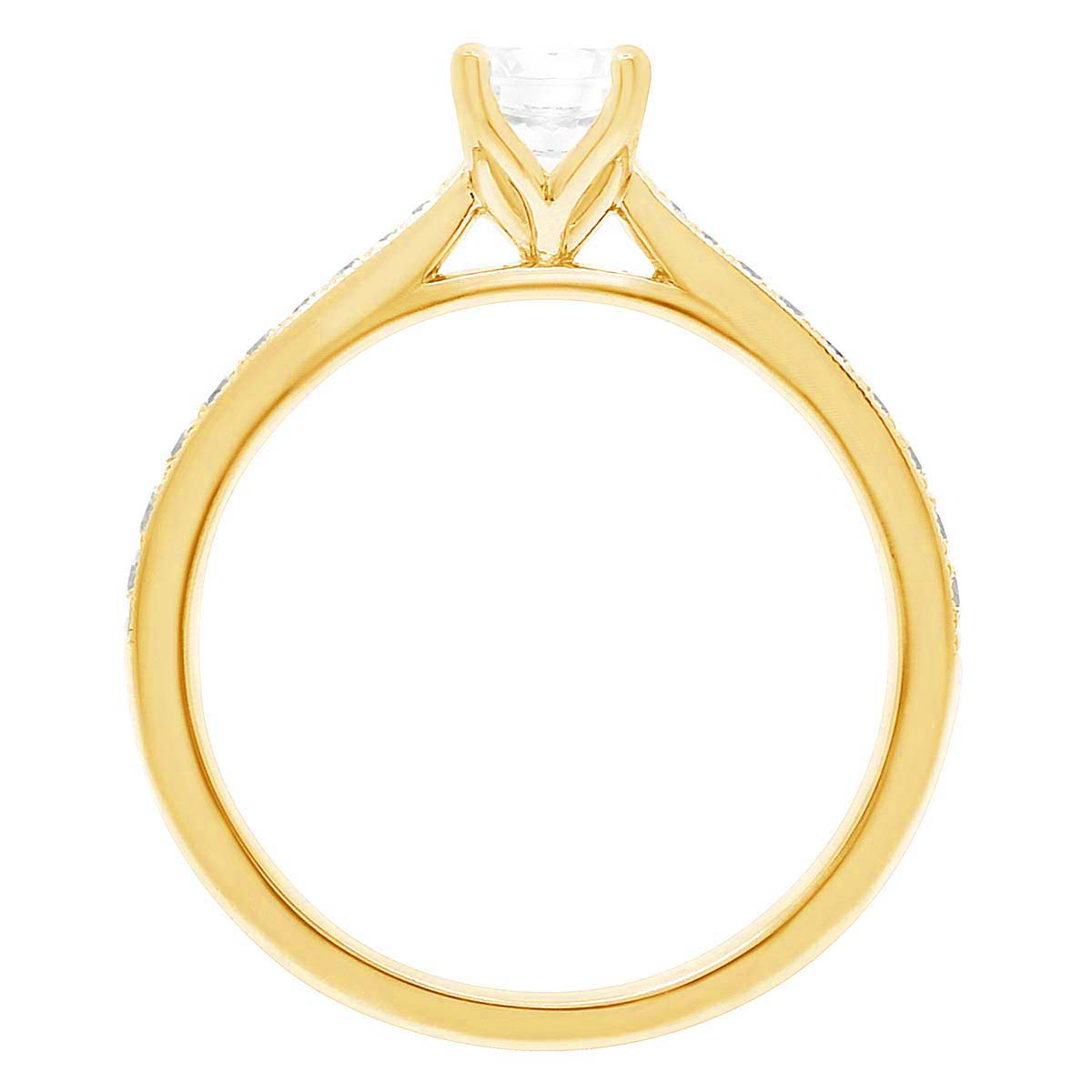 Solitaire With Tapered Diamond Band - &