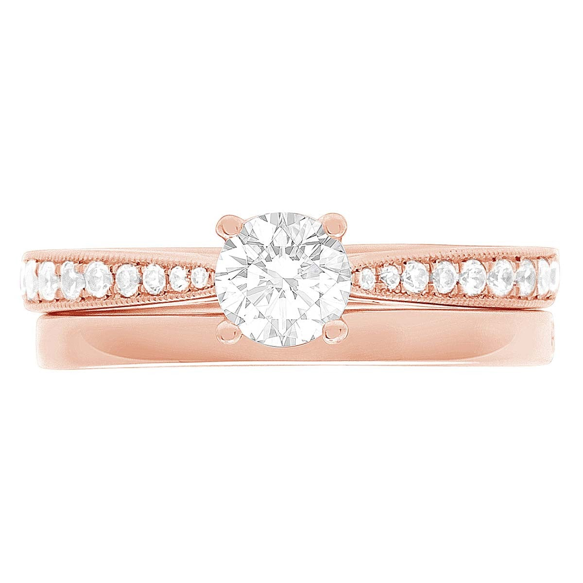 Solitaire With Tapered Diamond Band - &