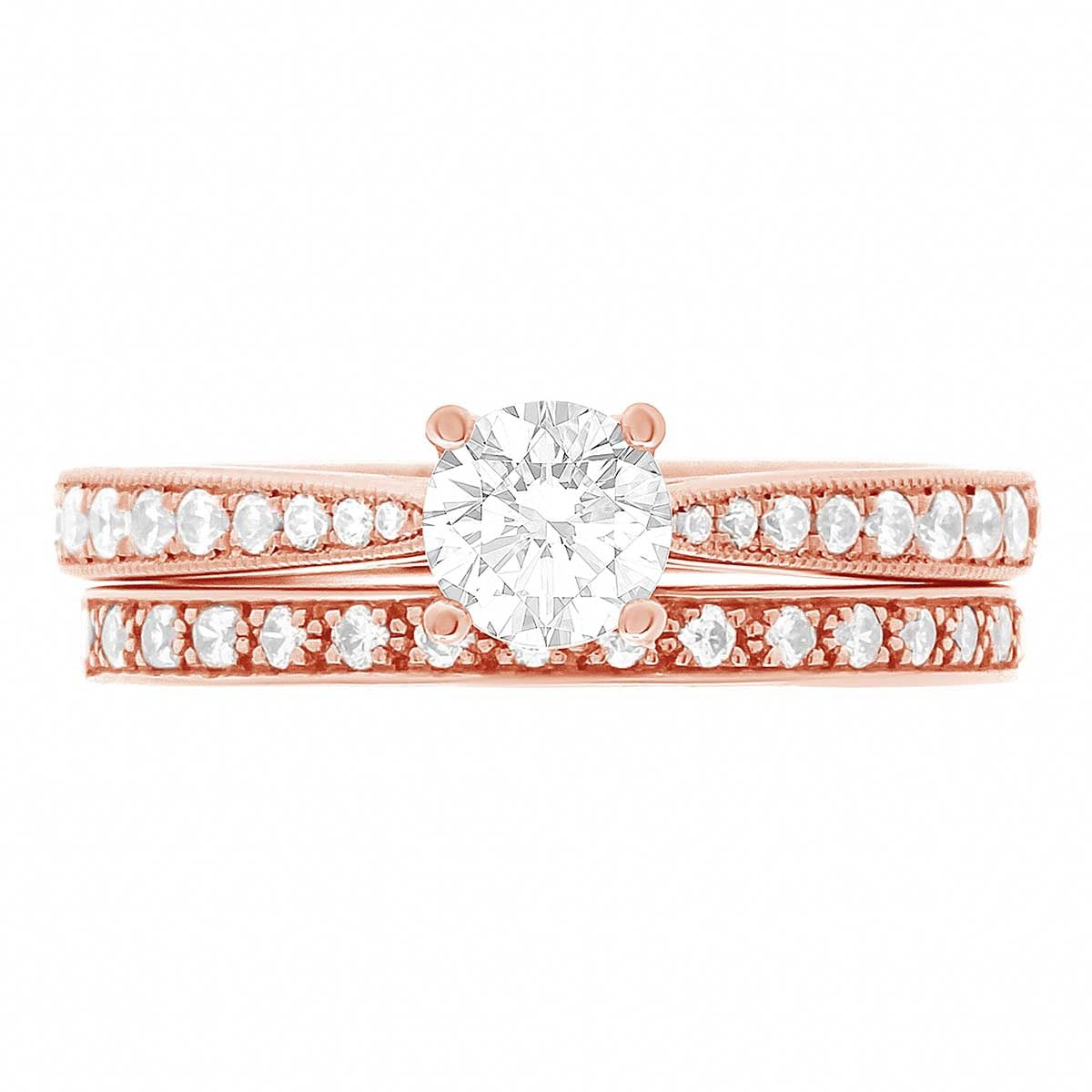 Solitaire With Tapered Diamond Band - &