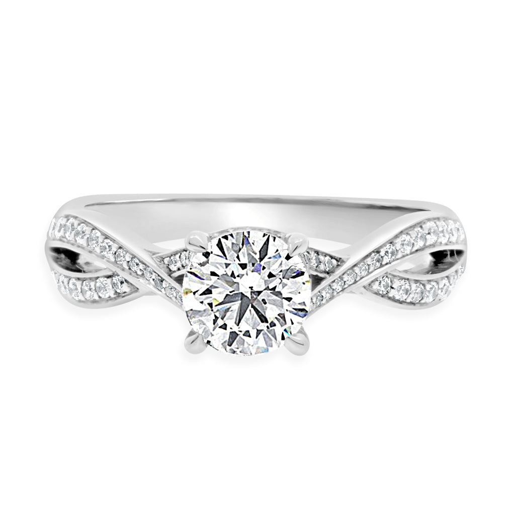 Twisted diamond clearance ring