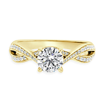 Twisted Band Engagement Ring in yellow gold