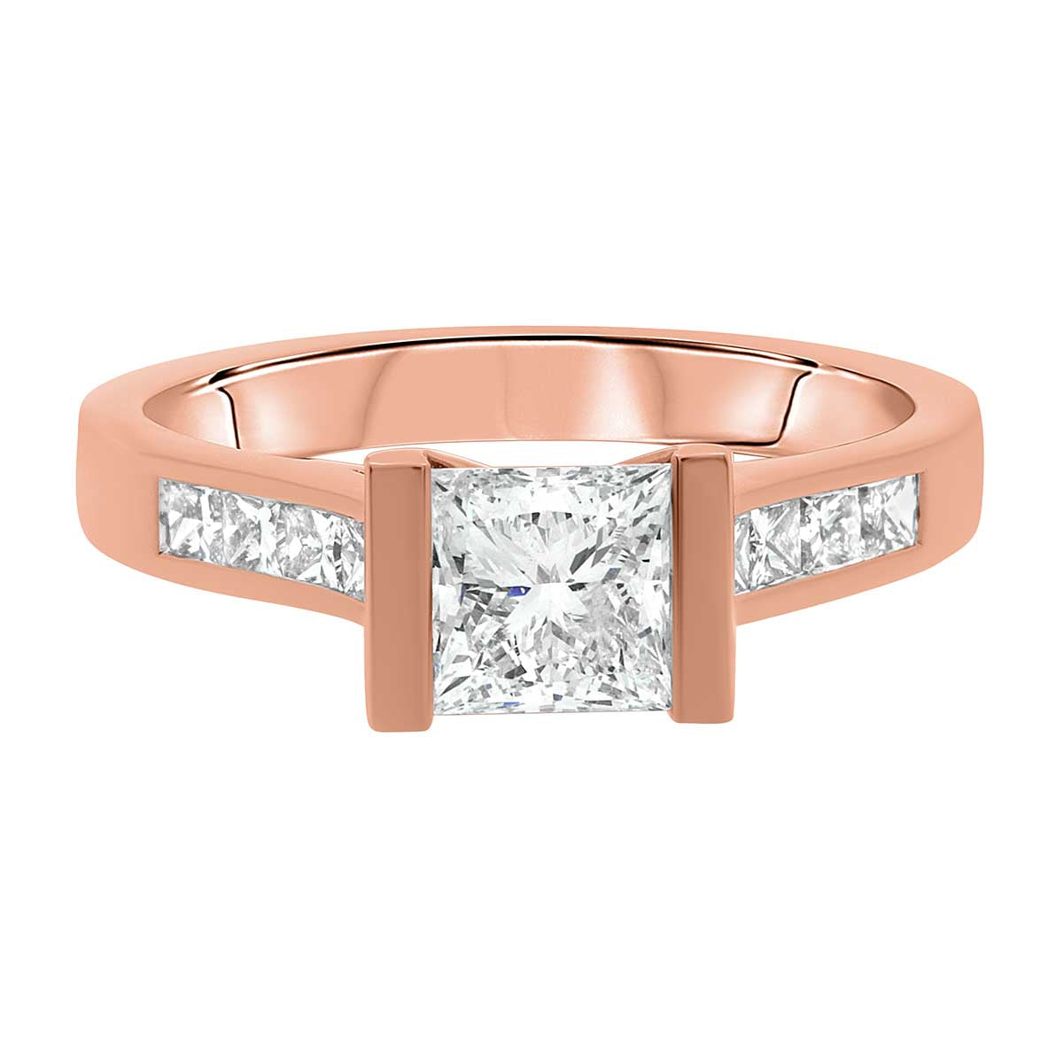 Wide Band Engagement Ring IN ROSE GOLD