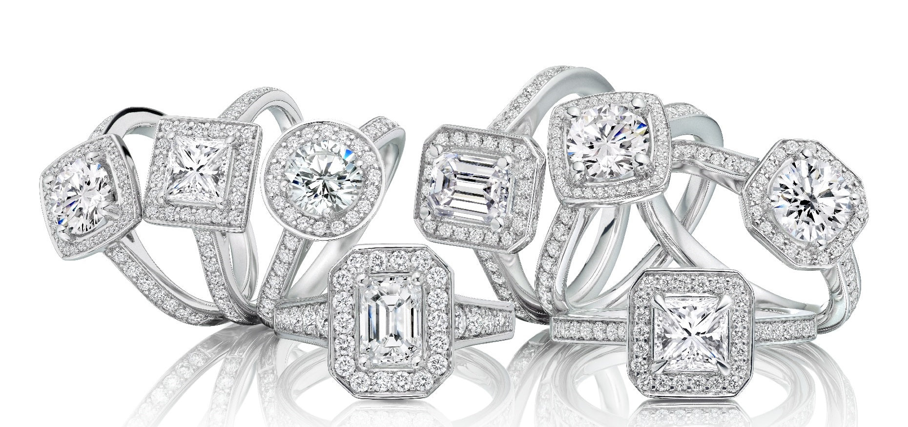Halo Engagement Rings are rings with a centre stone encircled by smaller diamonds or gemstones