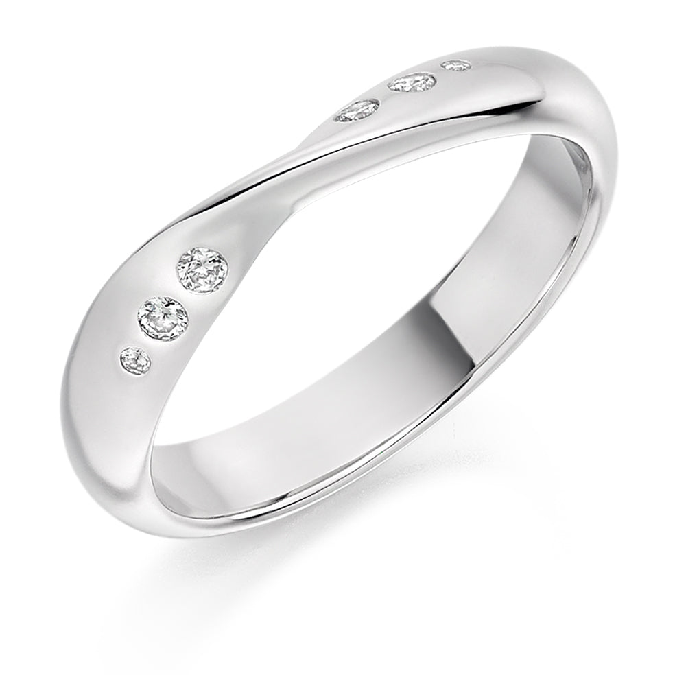 .09ct Cut Out Style Ladies Wedding Ring in white gold