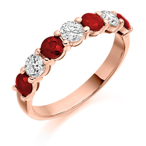 1.14ct Ruby and Diamond Eternity Ring in rose gold