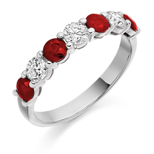 1.14ct Ruby and Diamond Eternity Ring in white gold